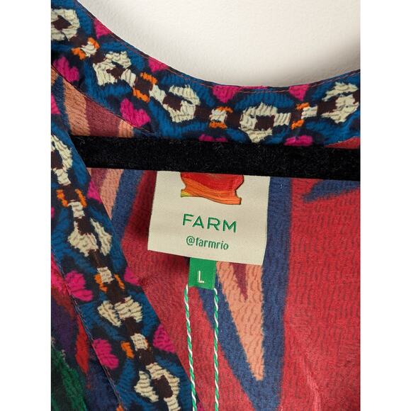 NWT Farm Rio Macaw Show Maxi Dress Sz Lg Boho Witchy Whimsical Artsy Boho - Picture 2 of 15